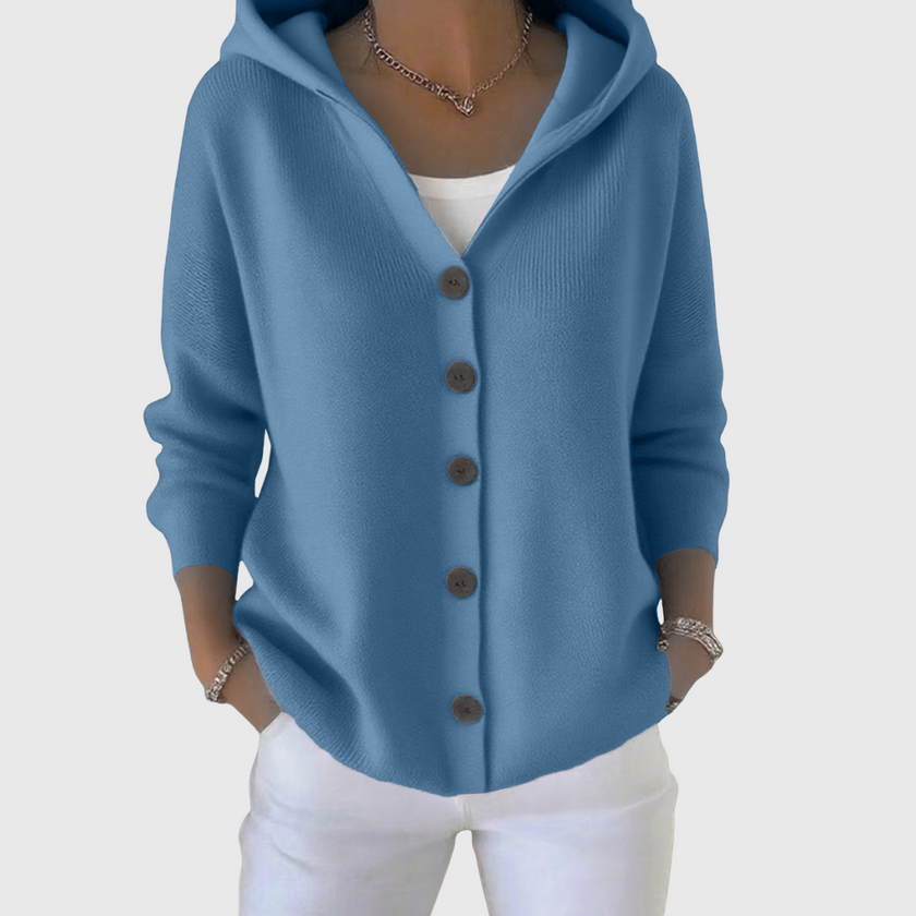 Josephine Hooded Button-Down Cardigan