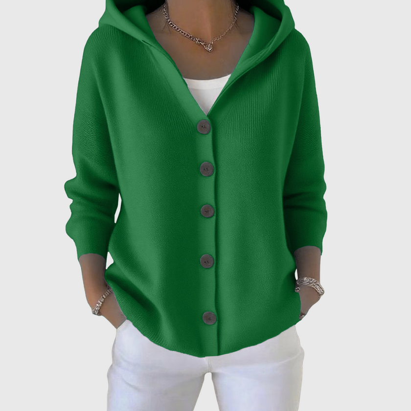 Josephine Hooded Button-Down Cardigan
