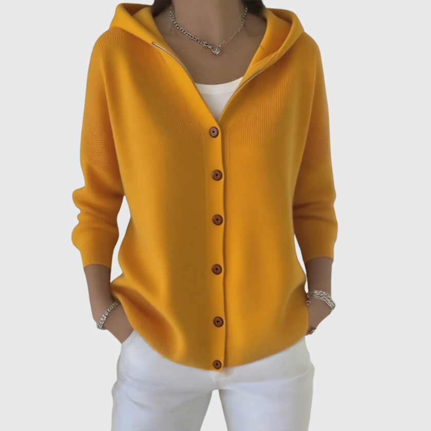 Josephine Hooded Button-Down Cardigan