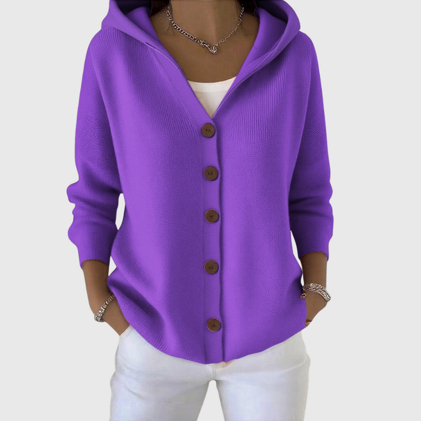Josephine Hooded Button-Down Cardigan