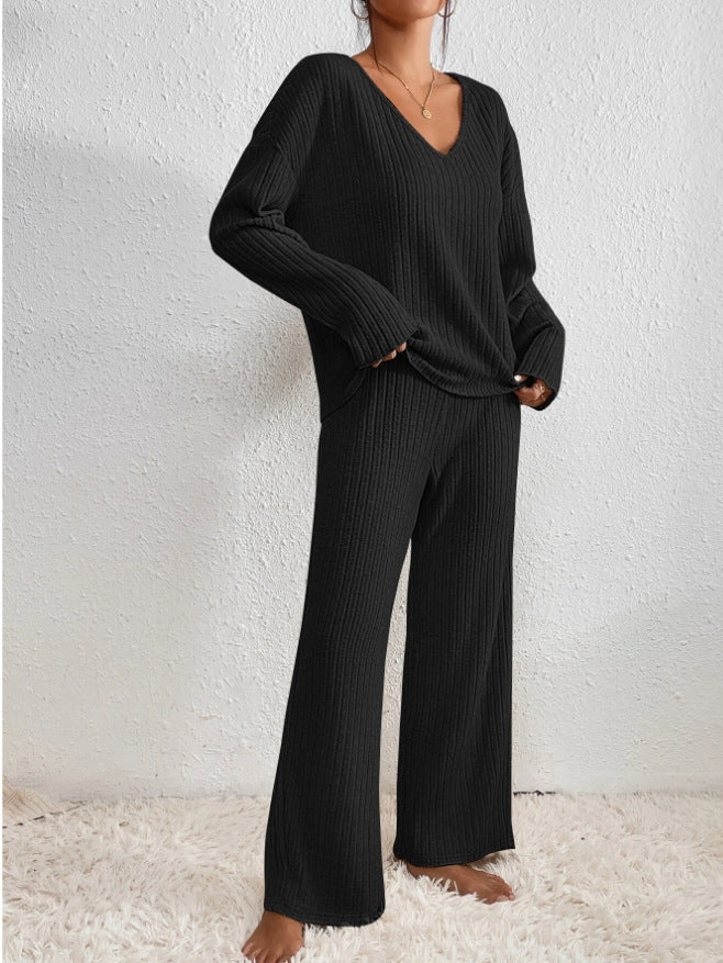 Mila Ribbed Knit Two Piece Lounge Set