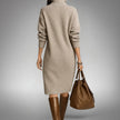 Hayley High-Neck Button Collar Midi Dress