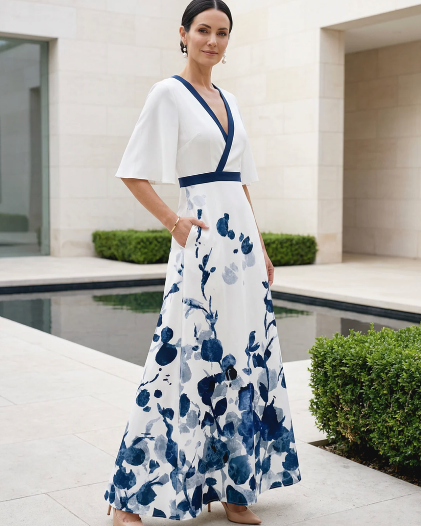 Floral Maxi Dress Elegant Flowing Casual Summer Occasion Dress