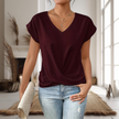 Rosalie Twist-Front V-Neck Cap Sleeve T-Shirt