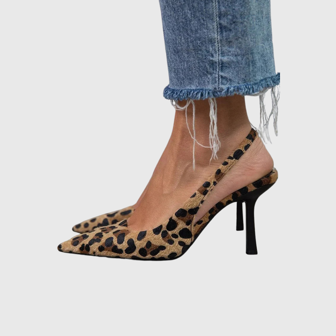 Fabiola Leopard Slingback Kitten Heels
