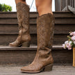 Tatiana Embroidered Knee-High Cowboy Boots