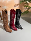 Tatiana Embroidered Knee-High Cowboy Boots