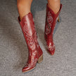 Tatiana Embroidered Knee-High Cowboy Boots