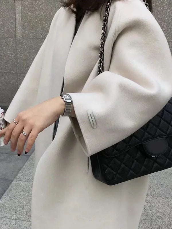 Ilaria Longline Open-Front Wool-Blend Coat