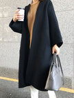 Ilaria Longline Open-Front Wool-Blend Coat