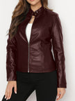 Vivien Sculpted Zip-Front Biker Jacket