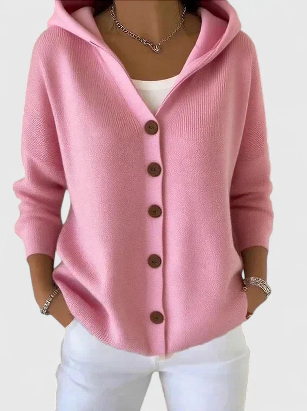 Josephine Hooded Button-Down Cardigan
