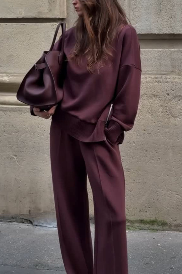 Lucienne Relaxed Long-Sleeve Two-Piece Set