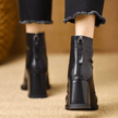 Saveria Block Heel Back-Zip Ankle Boots