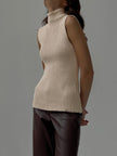 Raye Mock Neck Ribbed Sleeveless Knit Top