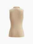 Raye Mock Neck Ribbed Sleeveless Knit Top