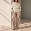 Adelina Hooded Double-Breasted Cropped Jacket