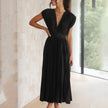 Seraphina Pleated V-Neck Midi Dress Occasion Formal