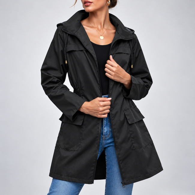 Sabrina Windproof Zip-Front A-Line Jacket