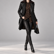 Valeria Belted Double-Breasted Leather Trench Coat