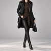 Valeria Belted Double-Breasted Leather Trench Coat