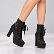 Graziella Lace-Up Buckle Platform Ankle Boots
