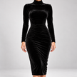 Domenica Ruched Velvet Midi Dress
