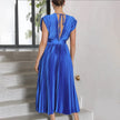 Seraphina Pleated V-Neck Midi Dress Occasion Formal
