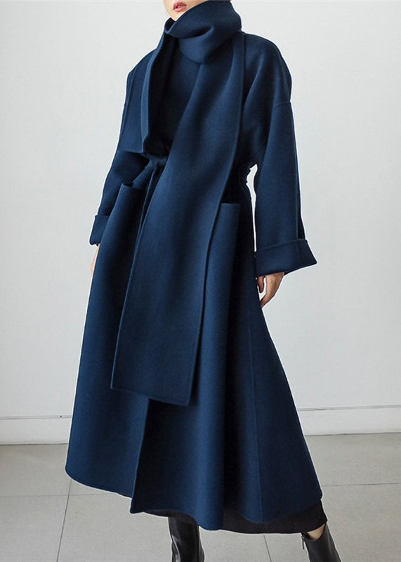 Ambra Draped Turtleneck Oversized Maxi Coat