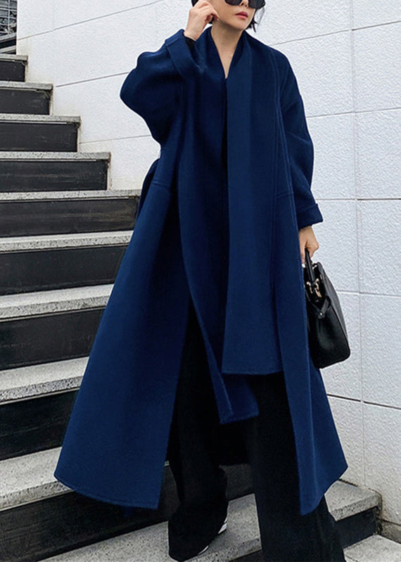 Ambra Draped Turtleneck Oversized Maxi Coat