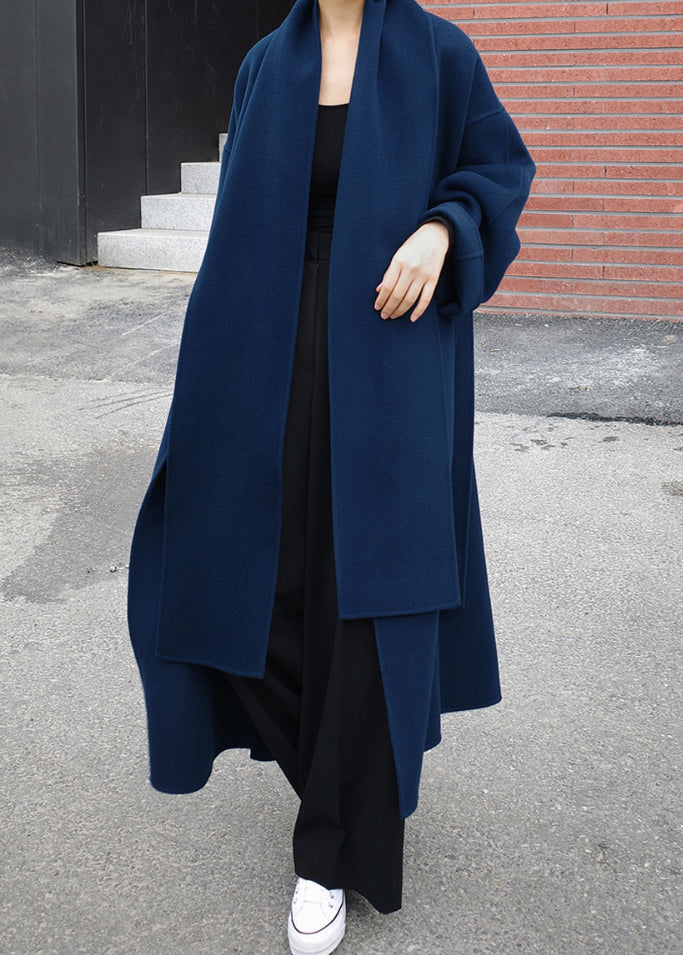 Ambra Draped Turtleneck Oversized Maxi Coat
