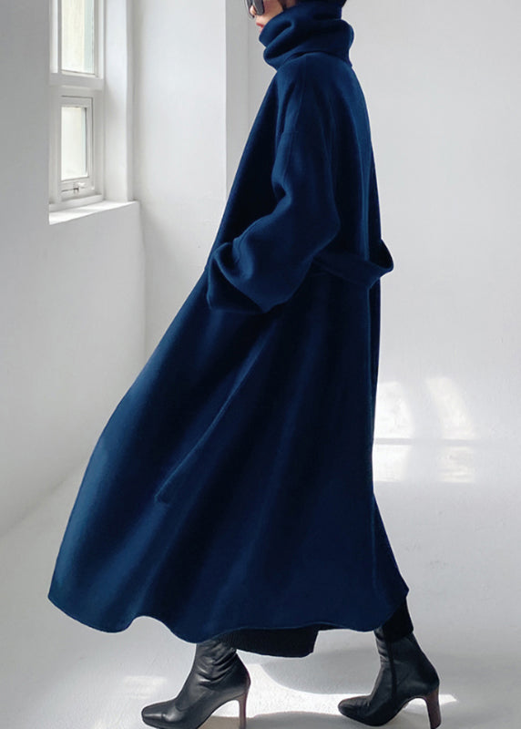 Ambra Draped Turtleneck Oversized Maxi Coat