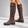 Giada Buckle-Strap Knee-High Leather Riding Boots