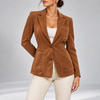 Francesca Button-Down Suede Blazer