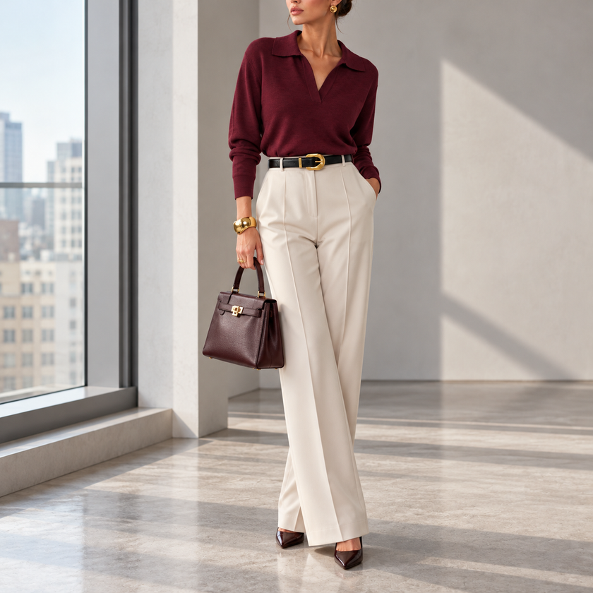 Lavinia Relaxed Collared Pullover Sweater