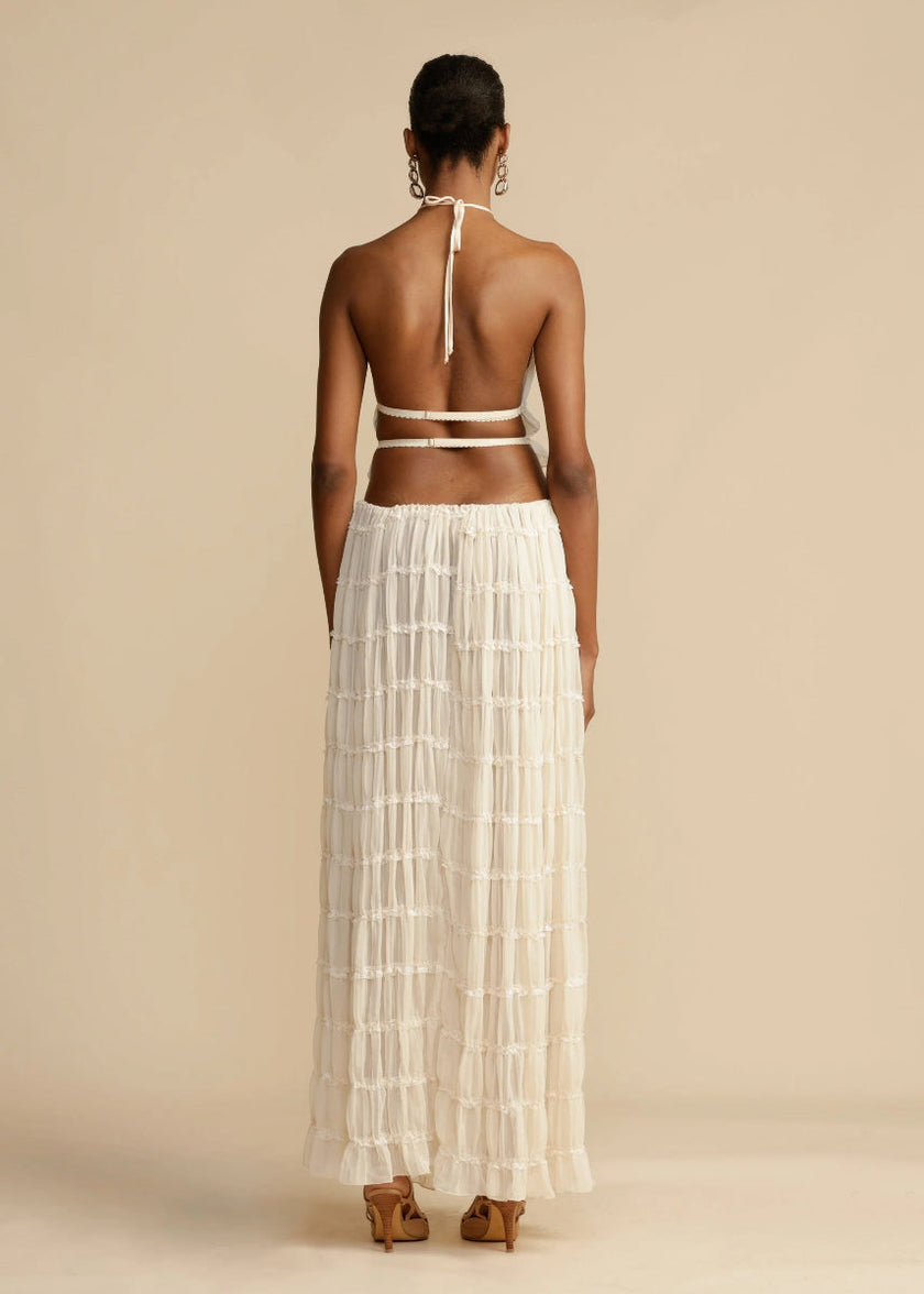 Kaia Ruffle Halter Two Piece Maxi Skirt Set