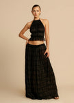 Kaia Ruffle Halter Two Piece Maxi Skirt Set