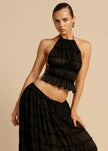 Kaia Ruffle Halter Two Piece Maxi Skirt Set