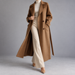 Larissa Belted Double-Breasted Long Wool Coat