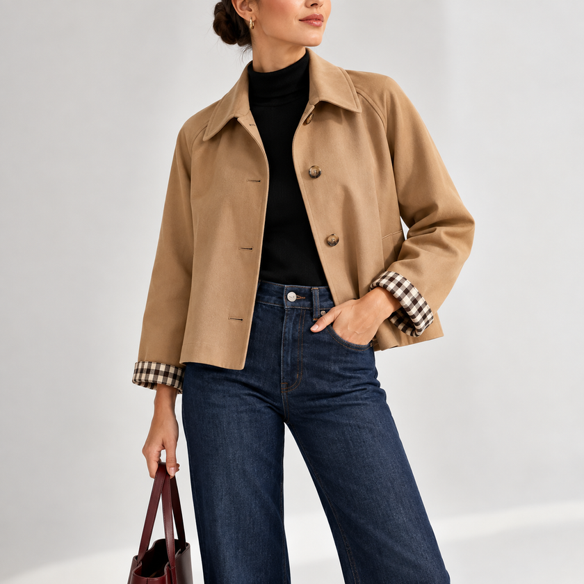 Clarisse Cropped Oversized Denim Jacket