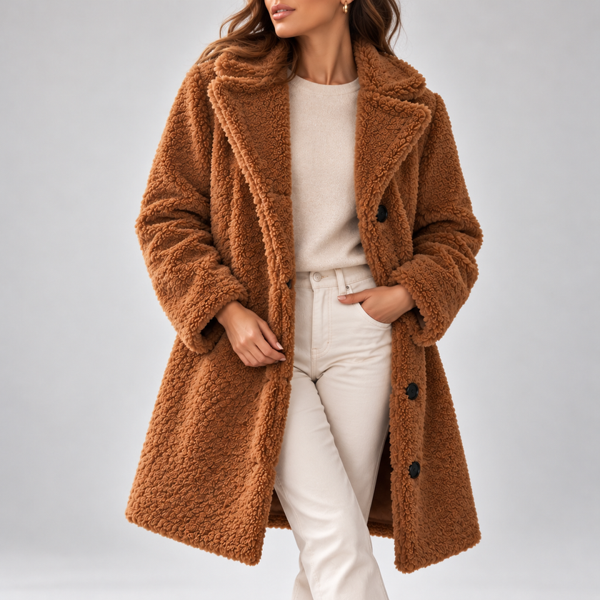 Benedetta Long Lapel Teddy Coat