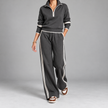 Serenella Zip-Neck Knit Wide-Leg Pants Set