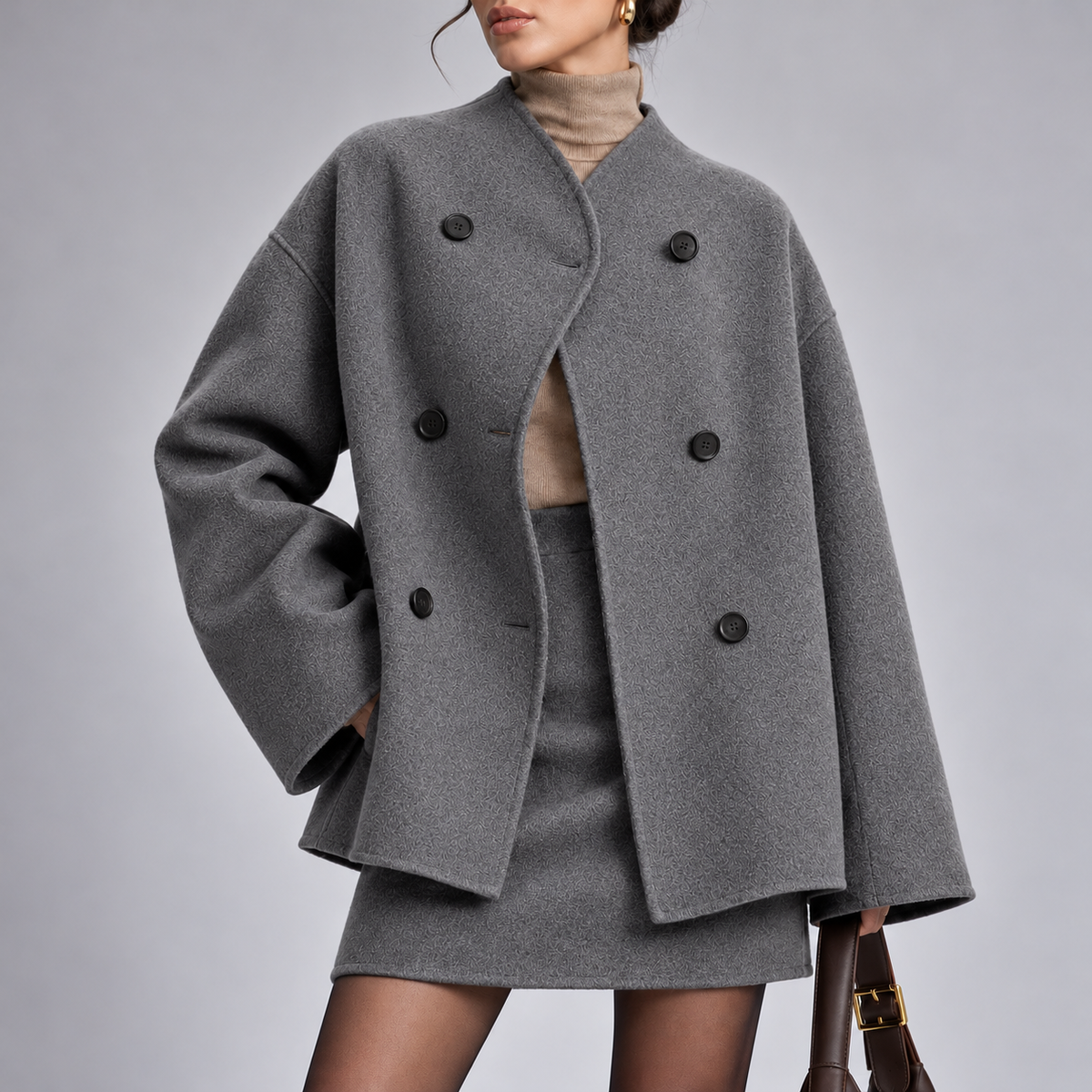 Elisabetta Oversized Button-Down Shirt Jacket