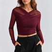 Celeste Sheer Mesh Long Sleeve Top