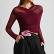 Celeste Sheer Mesh Long Sleeve Top