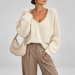 Natasha Oversized V-Neck Knit Sweater