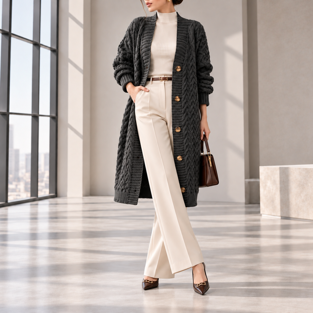 Leonora Oversized Long Knit Cardigan