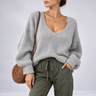 Natasha Oversized V-Neck Knit Sweater