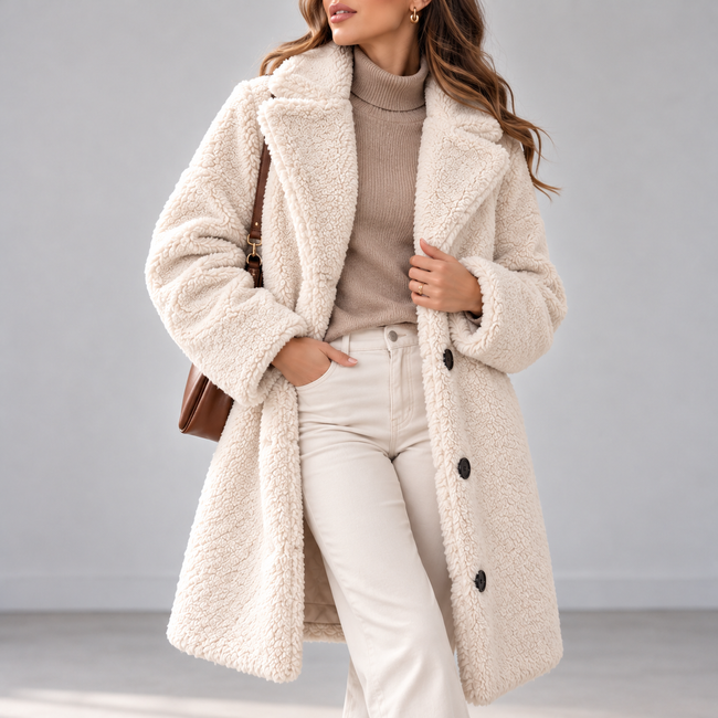 Benedetta Long Lapel Teddy Coat
