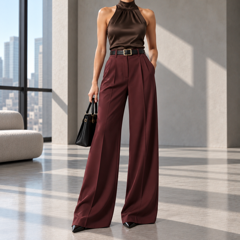 Antonella Tailored Wide-Leg Pants